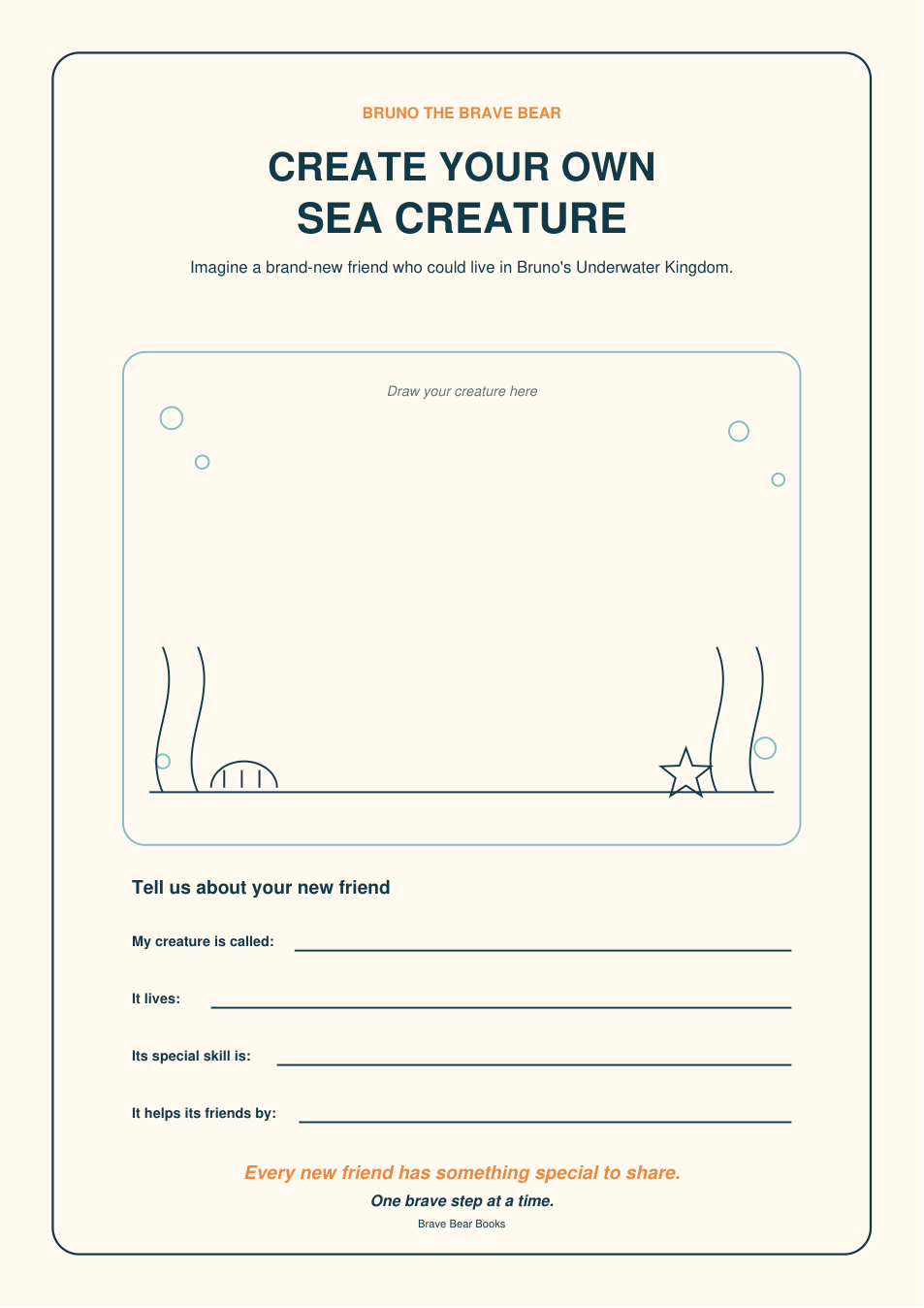 Create your own sea creature activity preview